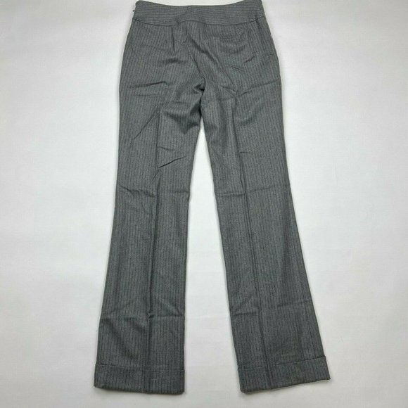 Worth Stripe Nona Pants Wool Blend Lined Zip Closure Flat Front Gray Women 4 NWT - Picture 1 of 9